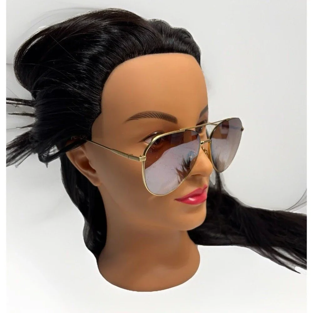 DIFF Eyewear Sunglasses Aviator Gold Frame Gradient Brown Lens Unisex